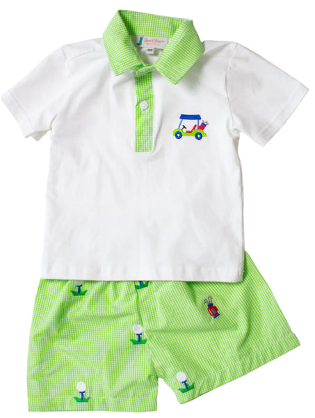 Boys Golf Cart Short Set
