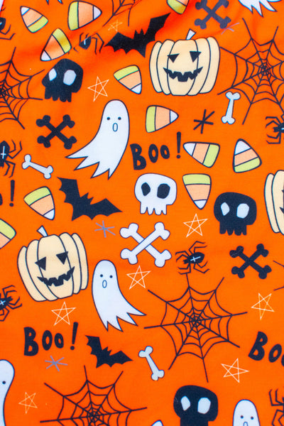 Orange Jack-O'-Lantern Pajamas Long - Size 9